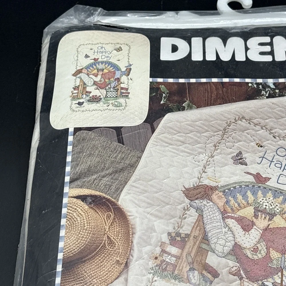 Vintage Dimensions 3201 Sunny Days Angel Stamped Cross Stitch Crib Quilt Kit NOS